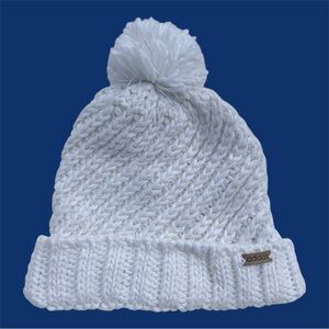 Adidas White Knit Pom-Pom Beanie